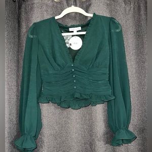 Dark green cropped blouse